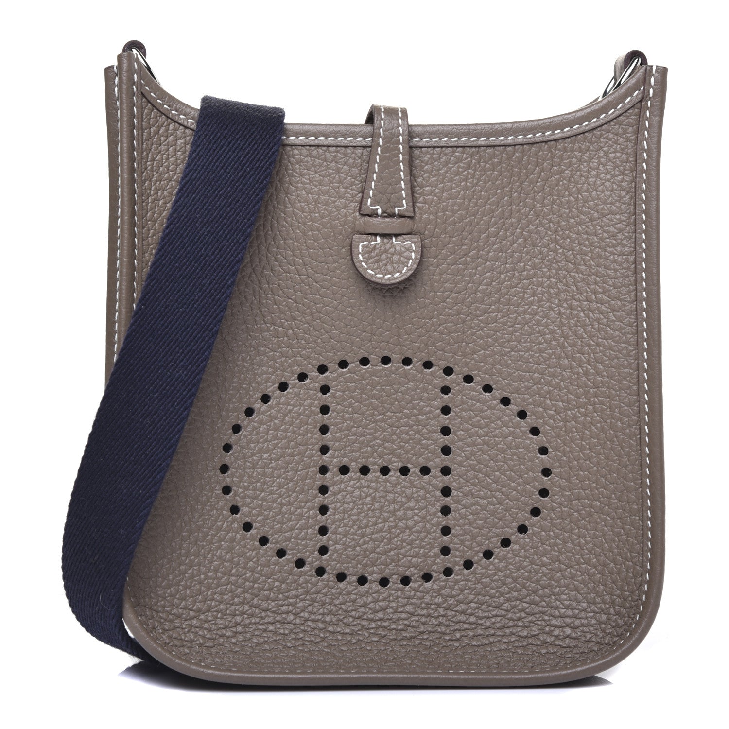 Hermes Taurillon Clemence Amazone Evelyne TPM Etoupe Bleu Indigo 1 of 10