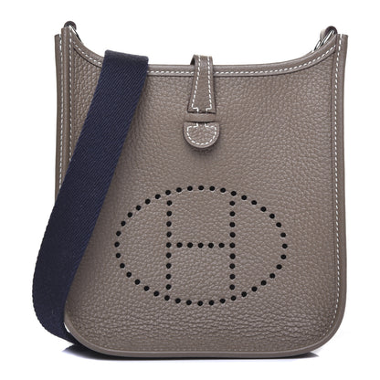 Hermes Taurillon Clemence Amazone Evelyne TPM Etoupe Bleu Indigo 1 of 10