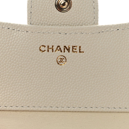 Chanel Caviar Quilted Compact Flap Wallet White 5 of 8