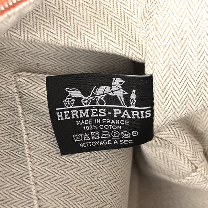 Hermes Canvas Large Bride-A-Brac Pouch Orange Feu Burgundy 6 of 8