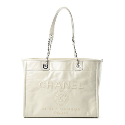 Chanel Glazed Calfskin Small Deauville Tote Ecru 1 of 10