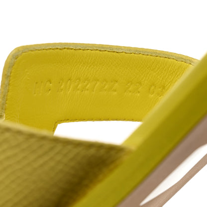 Hermes Epsom Oran Sandals 37.5 Jaune Pollen 6 of 8
