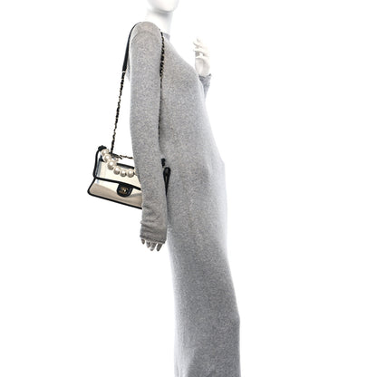 Chanel Lambskin PVC Sand By The Sea Flap With Pearl Strap Black 2 of 11