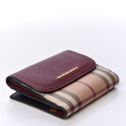 Burberry House Check Luna French Wallet Burgundy 3 of 10