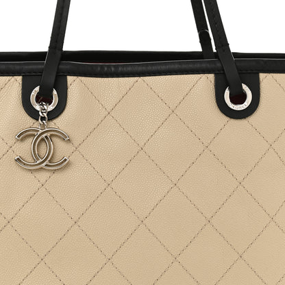 Chanel Grained Calfskin Large Fever Shopping Tote Beige 8 of 13