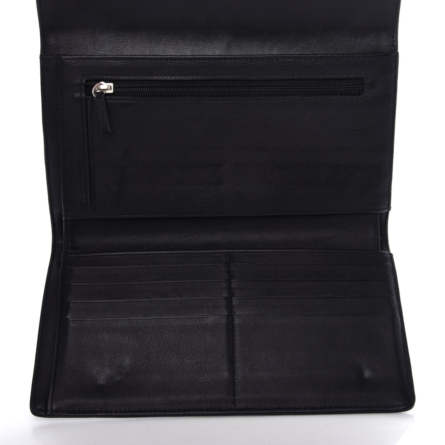 Chanel Caviar Sevruga CC Large Gusset Flap Wallet Black 5 of 9