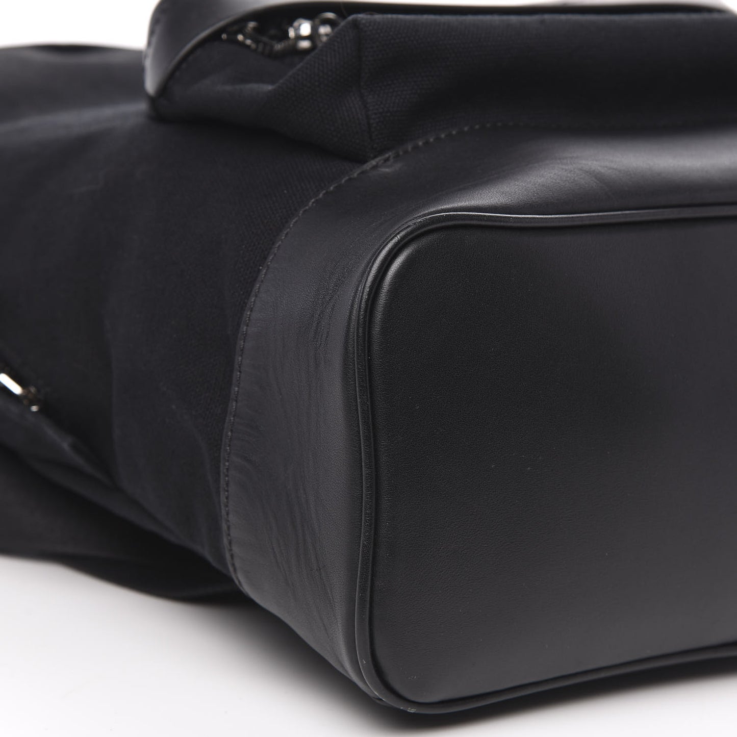 Calfskin Canvas Navy Backpack Black
