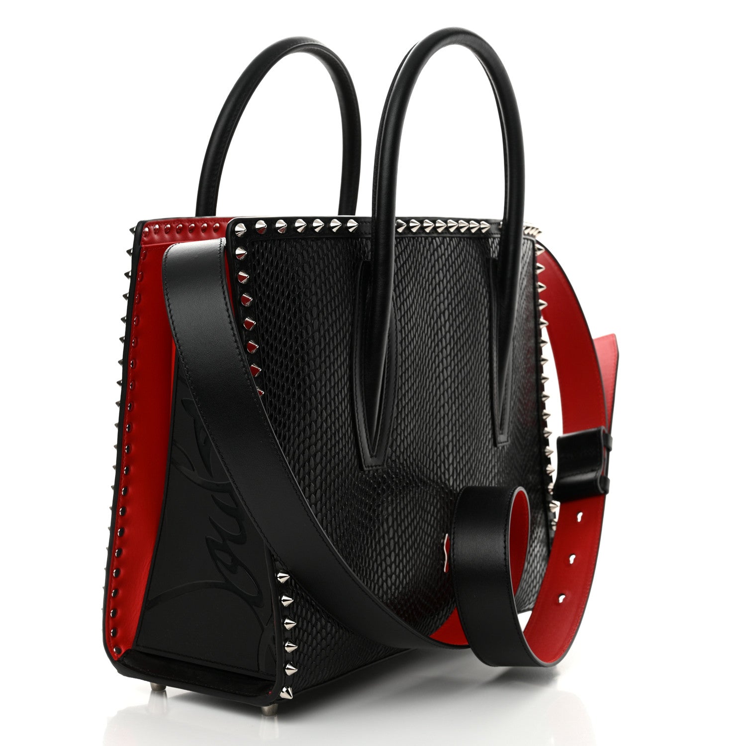 Christian Louboutin Jurassic Calfskin Patent Studded Medium Paloma