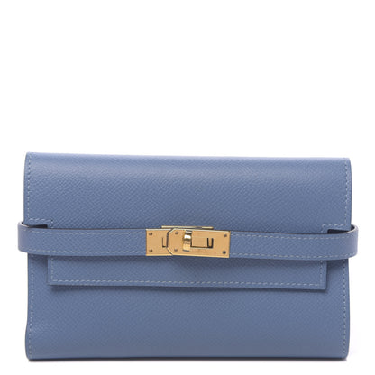 Hermes Epsom Medium Kelly Wallet Bleu Agate 1 of 9