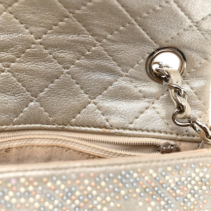 Chanel Iridescent Calfskin Studded Mini Flap Silver 12 of 19
