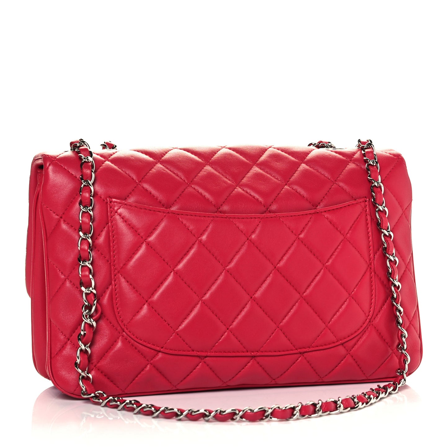 Lambskin Quilted Jumbo Chanel 3 Flap Dark Pink