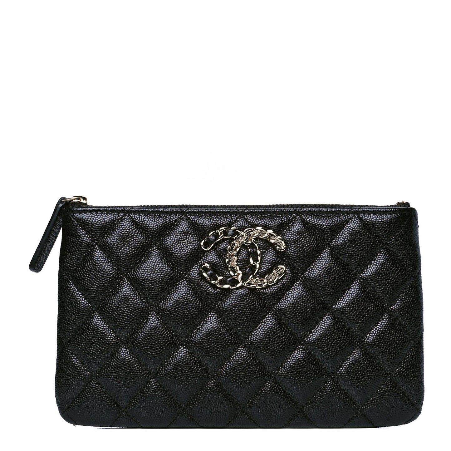 Caviar Quilted Small French New Wave CC Pouch Black