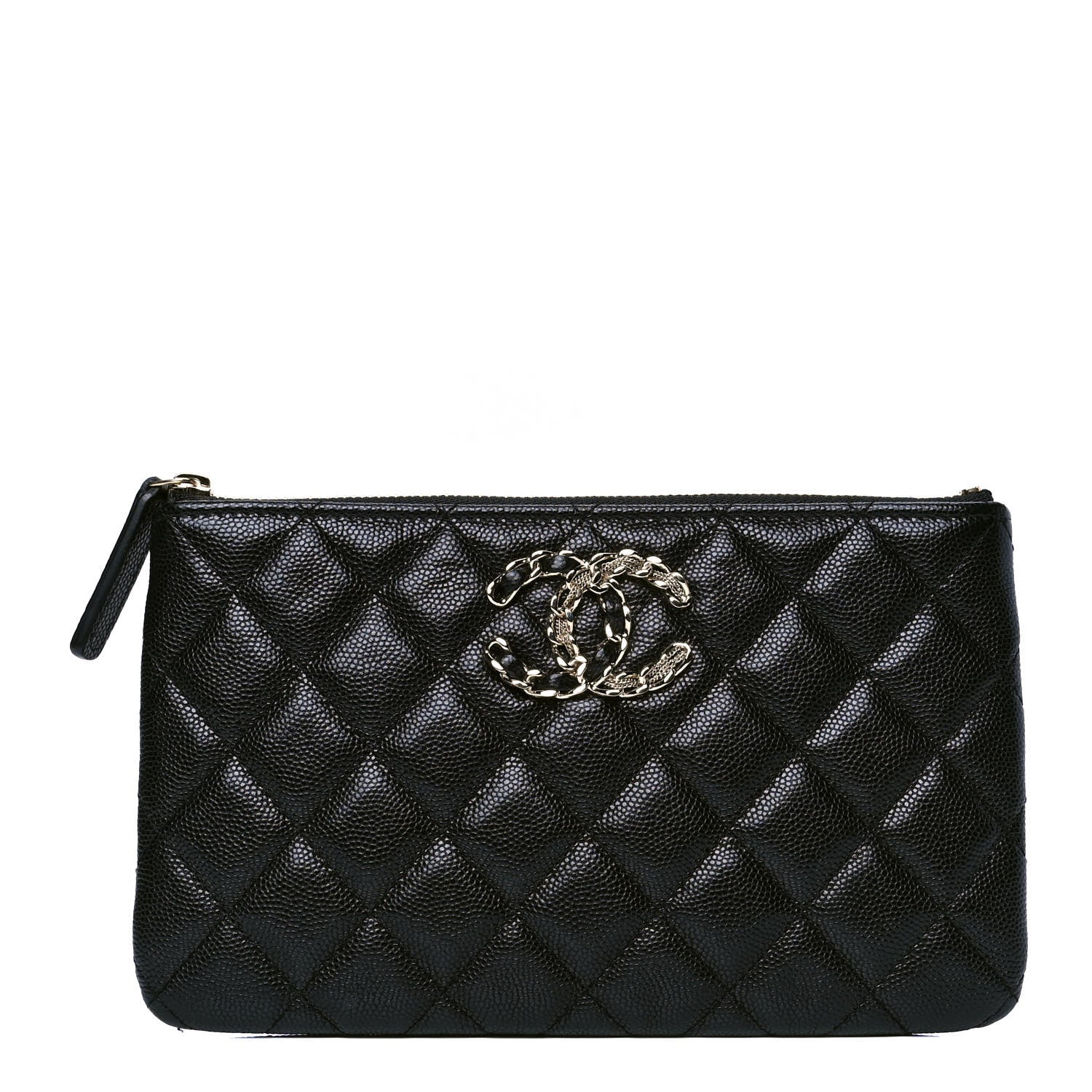 Chanel Caviar Quilted Small French New Wave CC Pouch Black 1 of 4