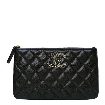 Chanel Caviar Quilted Small French New Wave CC Pouch Black 1 of 4