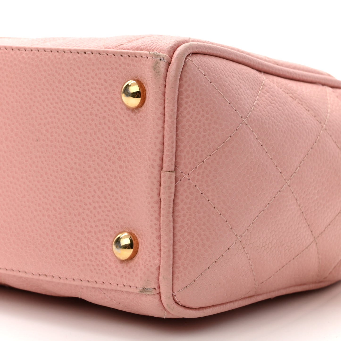 Caviar Quilted Small Bowler Pink