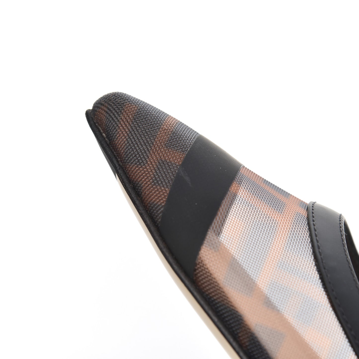 Mesh FF Skimmer Ballerina Flats 38 Tobacco Moro Black