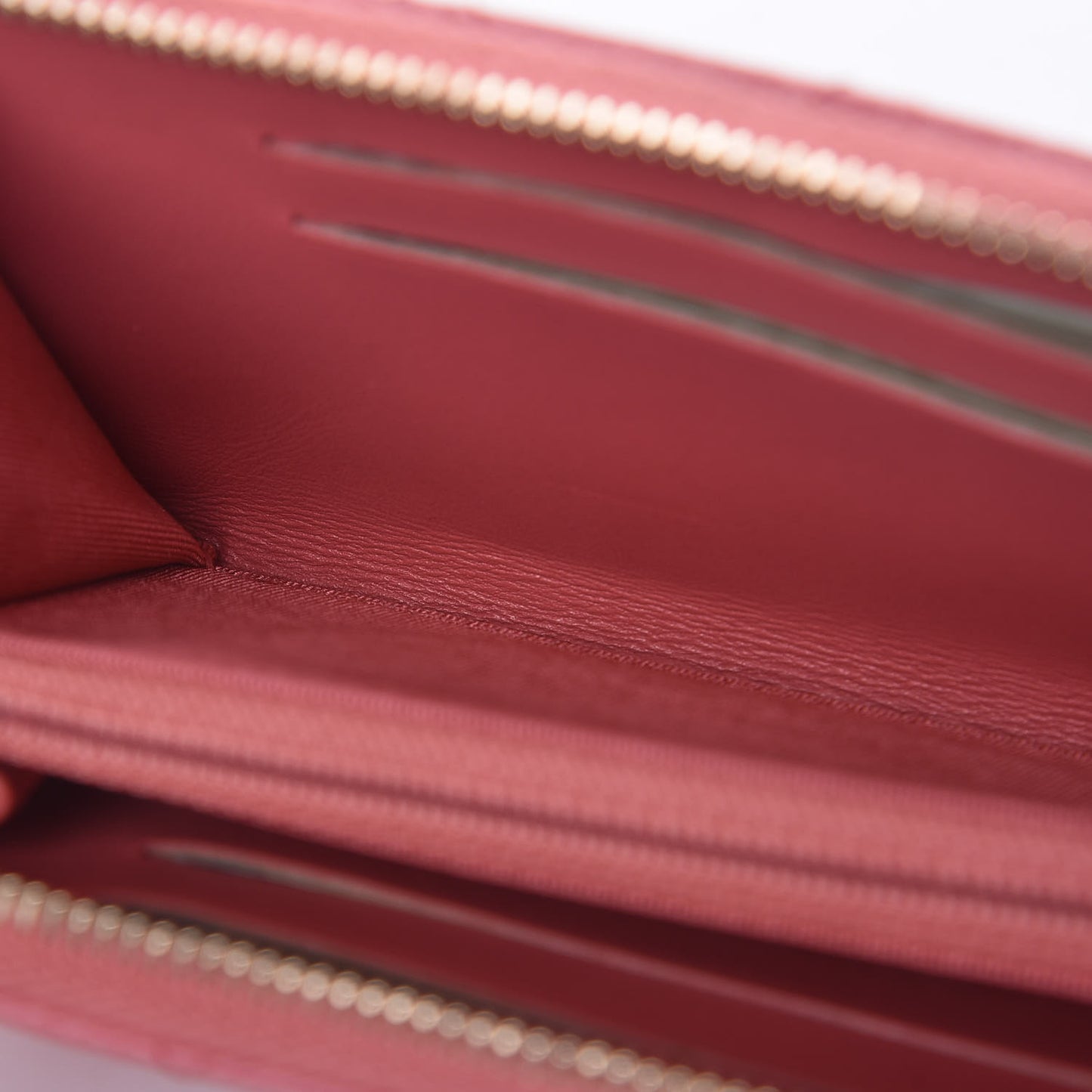 Metallic Caviar Quilted Small Zip Around Wallet Pink
