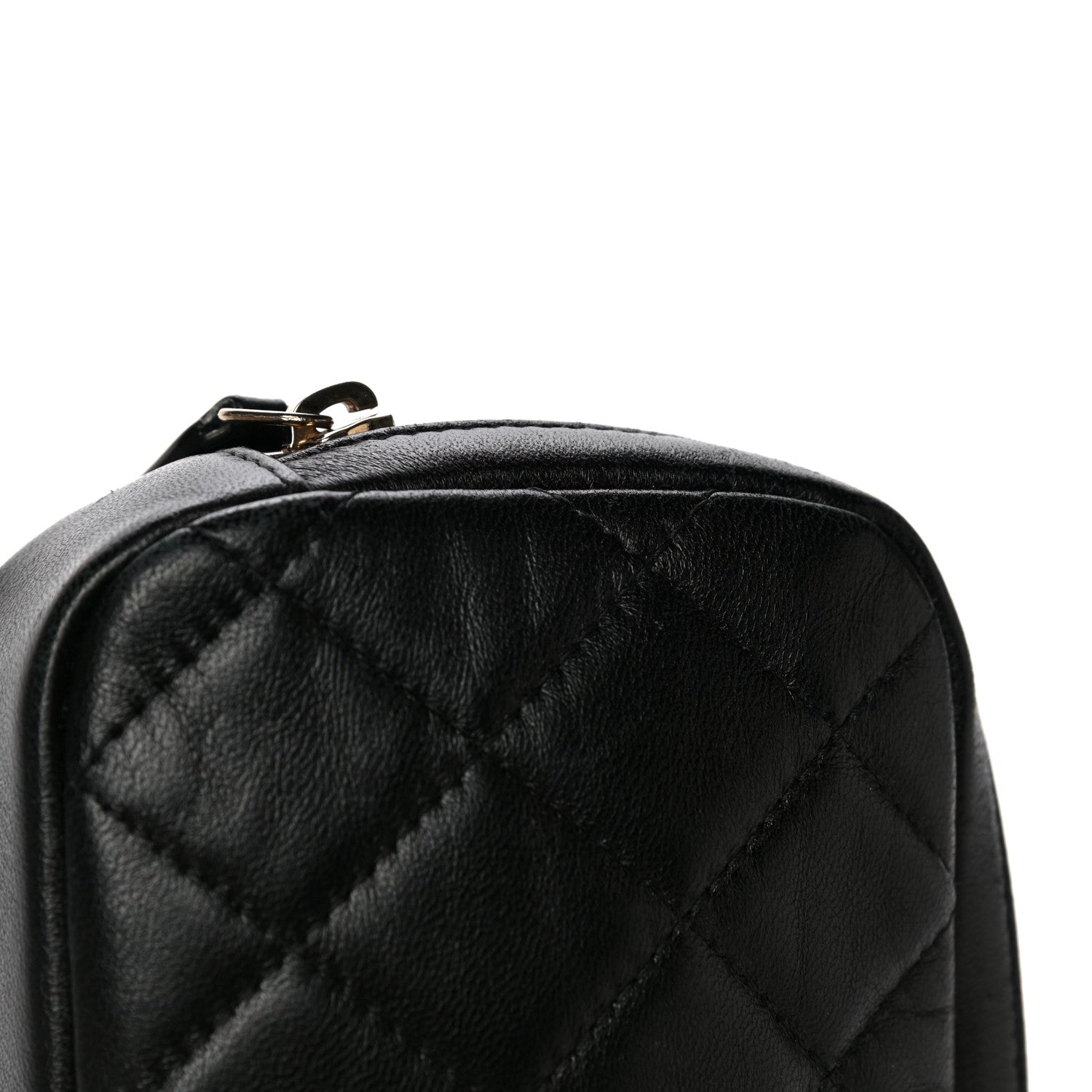 Chanel Lambskin Quilted Small Curvy Pouch Cosmetic Case Black 13 of 13