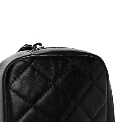 Chanel Lambskin Quilted Small Curvy Pouch Cosmetic Case Black 13 of 13