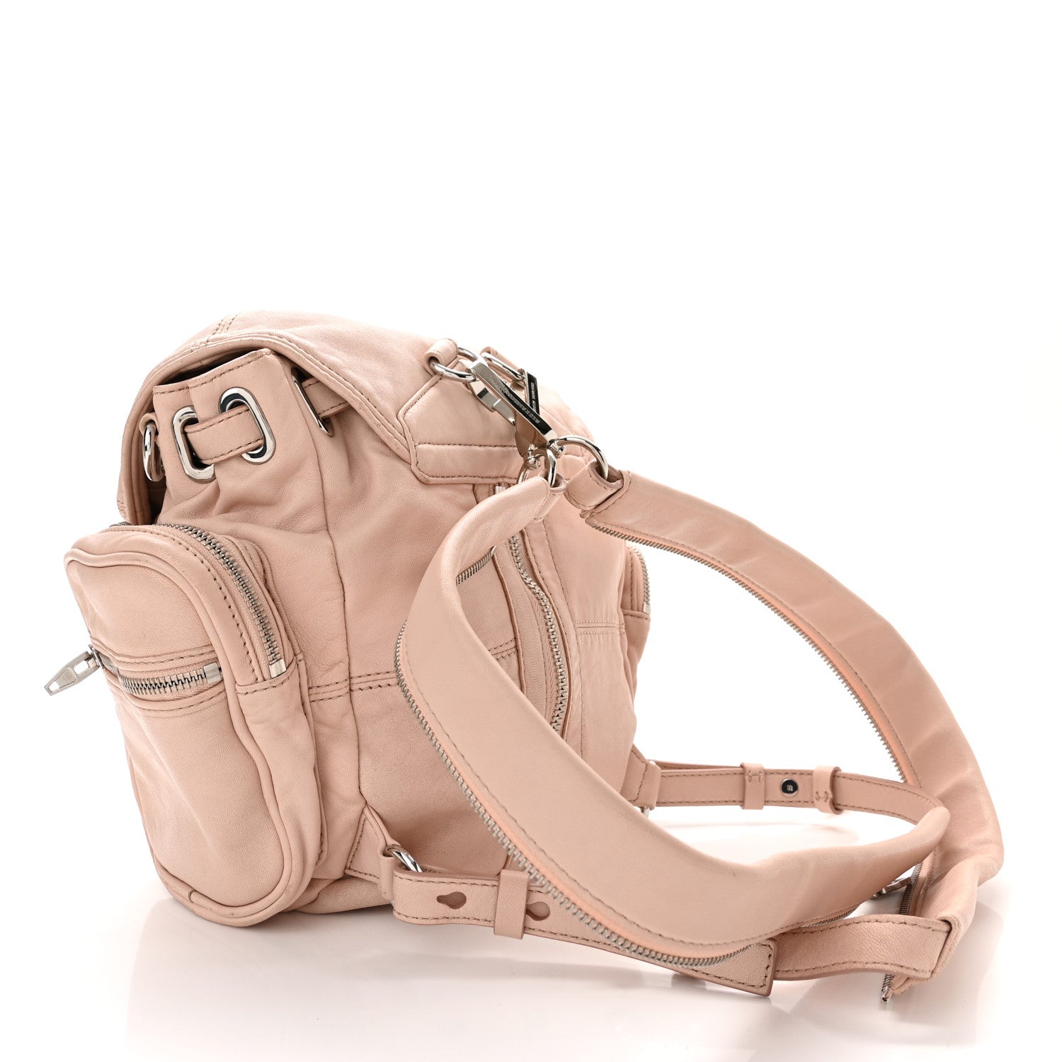 Alexander Wang Lambskin Marti Backpack Bag Washed Pink Rhodium Hardware 3 of 9