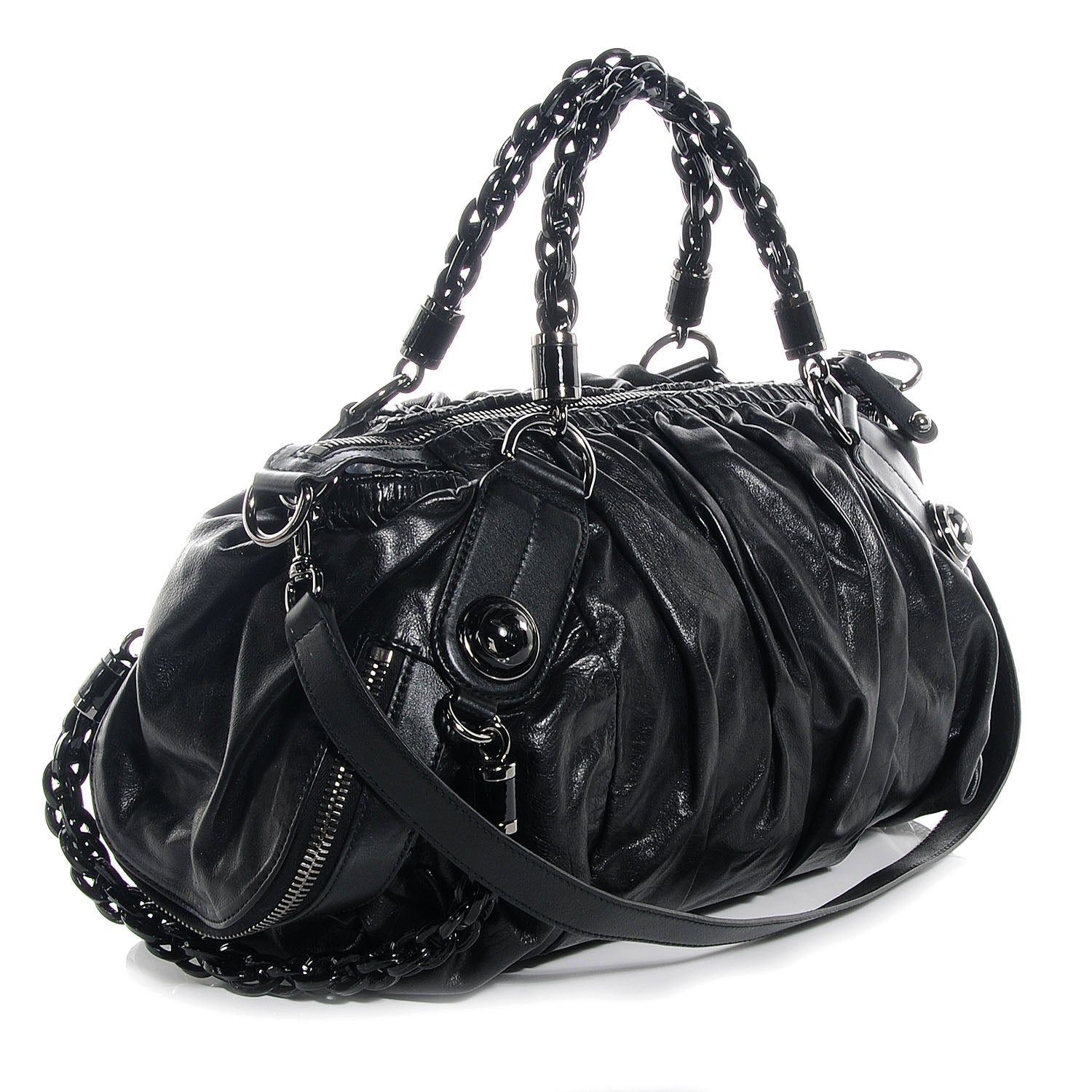 Gucci Leather Medium Galaxy Satchel Black 3 of 7