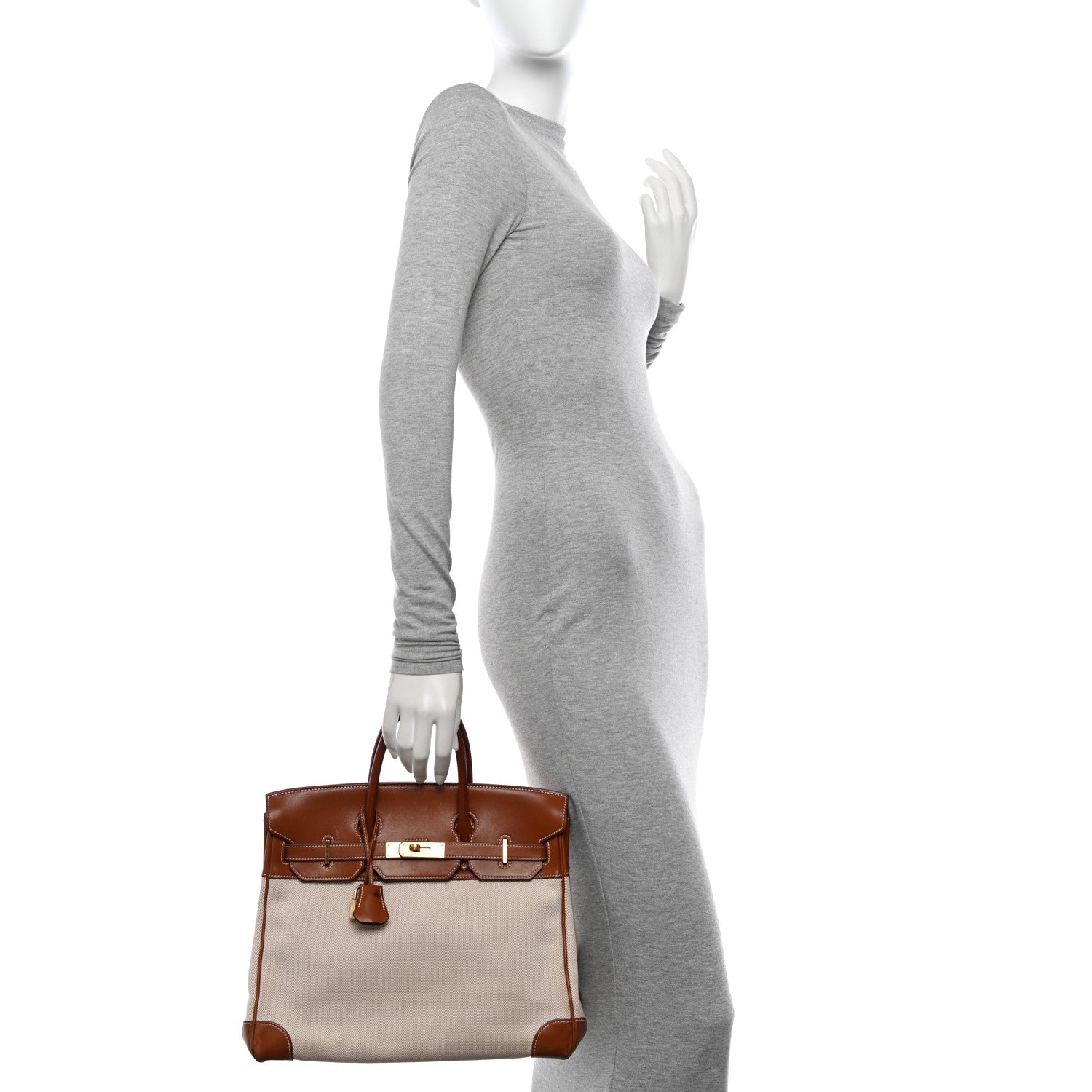 Hermes Toile Barenia HAC Birkin 32 Fauve 2 of 25