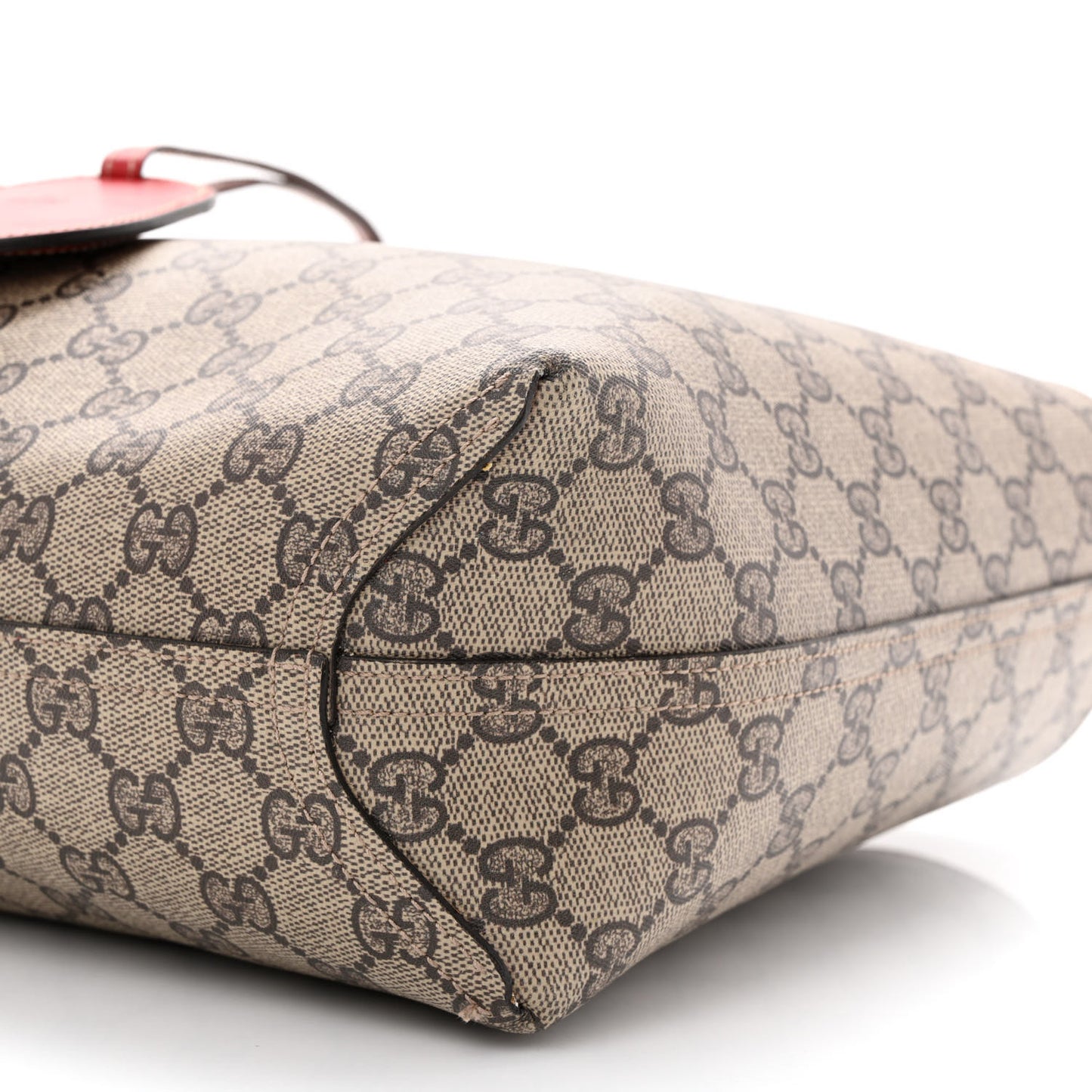 GG Supreme Monogram Small Reversible Tote Beige Red