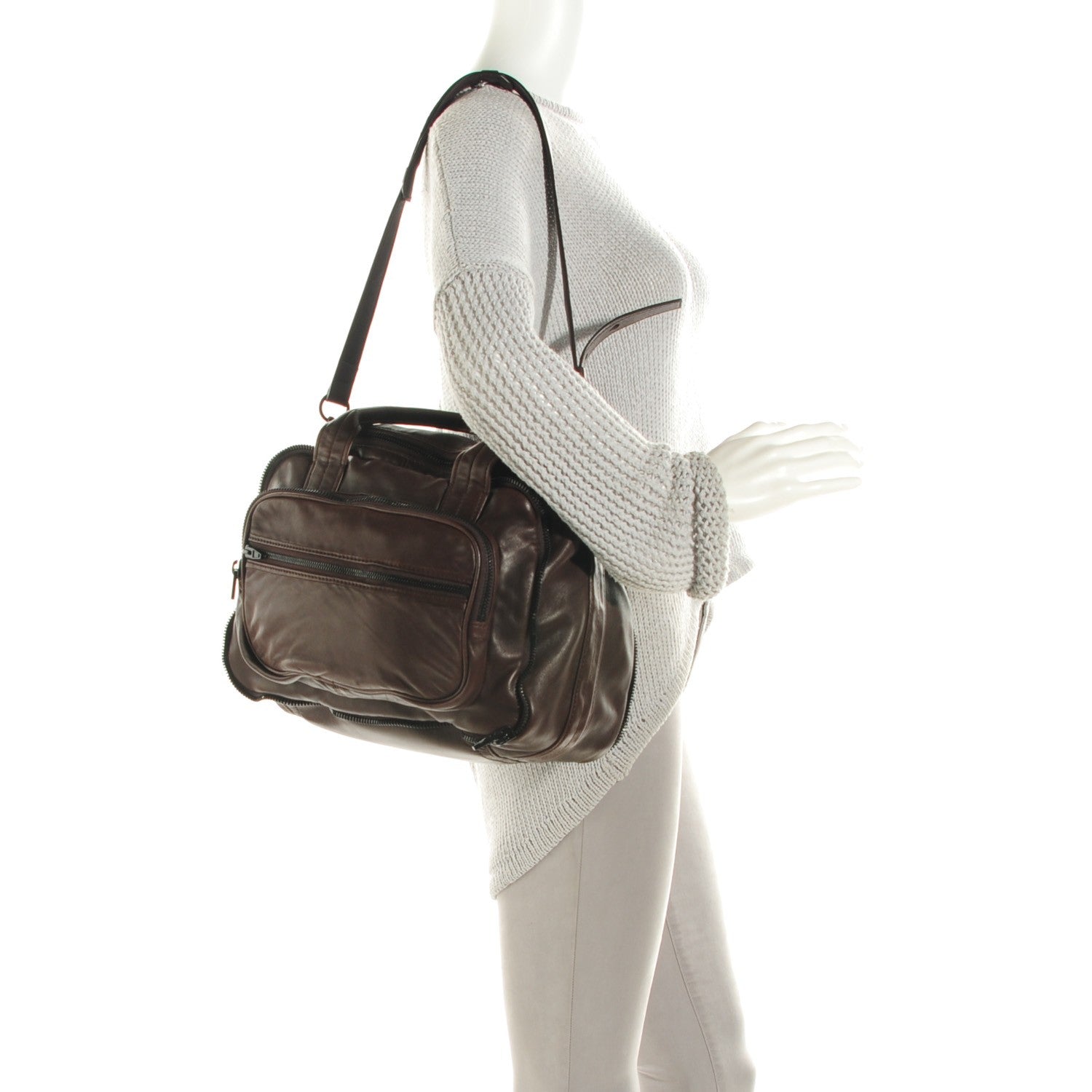Alexander Wang Lambskin Eugene Satchel Brown 2 of 15