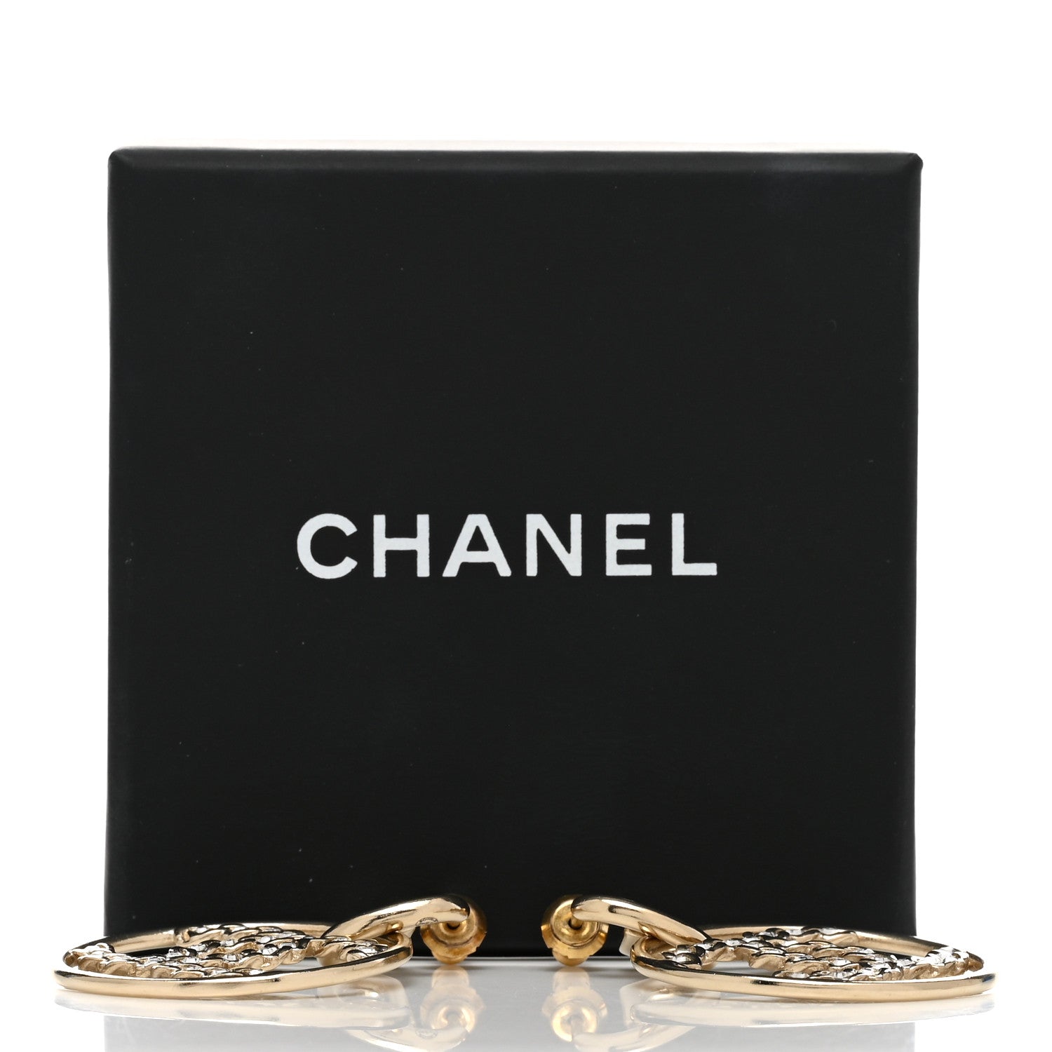 Chanel Baguette Crystal High Society CC Drop Earrings Gold 5 of 5