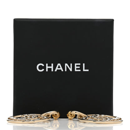 Chanel Baguette Crystal High Society CC Drop Earrings Gold 5 of 5