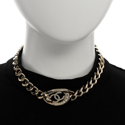 Chanel Crystal CC Oval Choker Necklace Gold 2 of 6