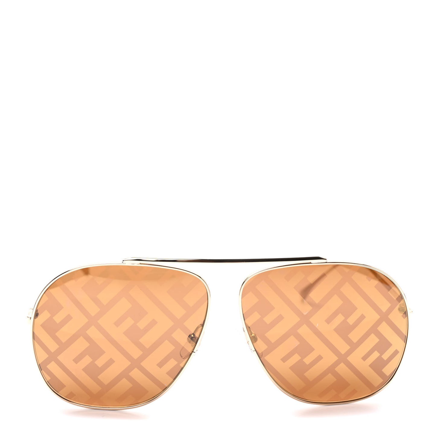 Metal Fendi Forever Aviator Sunglasses FF0407/G/S Gold