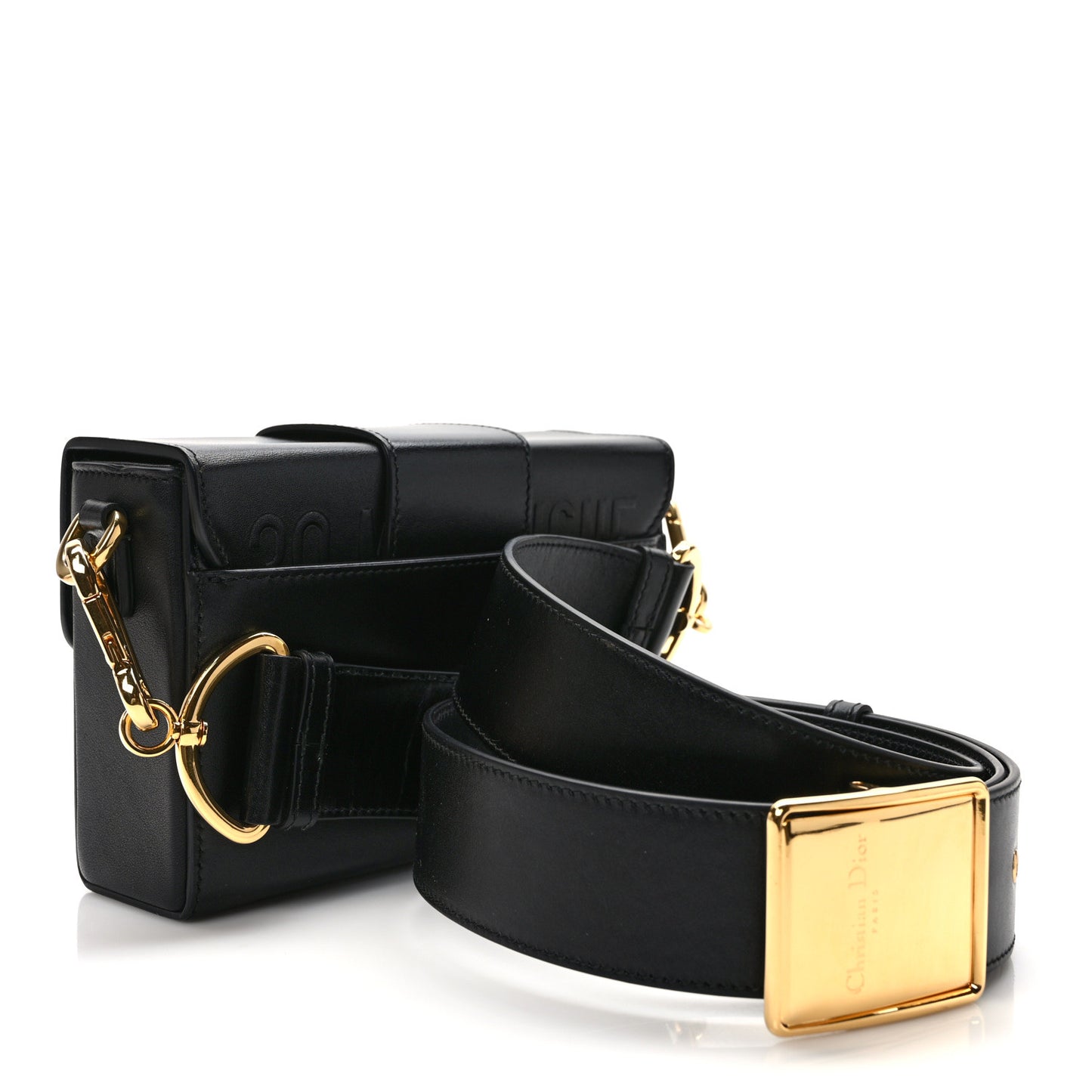 Box Calfskin 30 Montaigne Box Bag Black