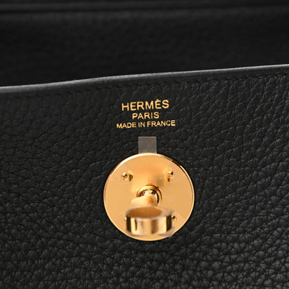 Hermes Taurillon Clemence Lindy 26 Black 6 of 11