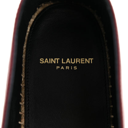Saint Laurent Calfskin Monogram Espadrilles 39 Light Burgundy 7 of 9