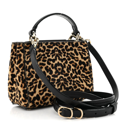 Jimmy Choo Calf Hair Leopard Print Mini Varenne Top Handle 3 of 10