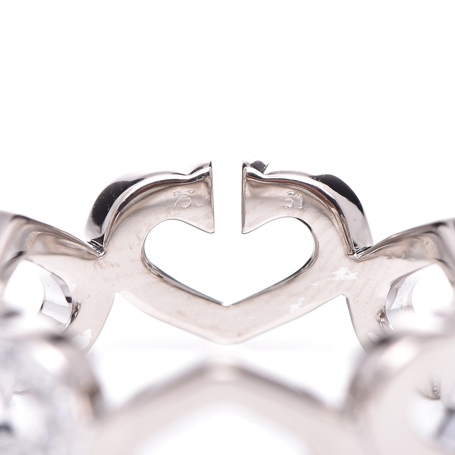 18K White Gold Diamond Hearts and Symbols Ring 51 5.75