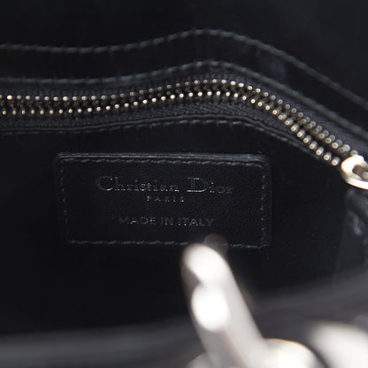 Christian Dior Satin Crystal Cannage Mini Lady Dior Black 5 of 7