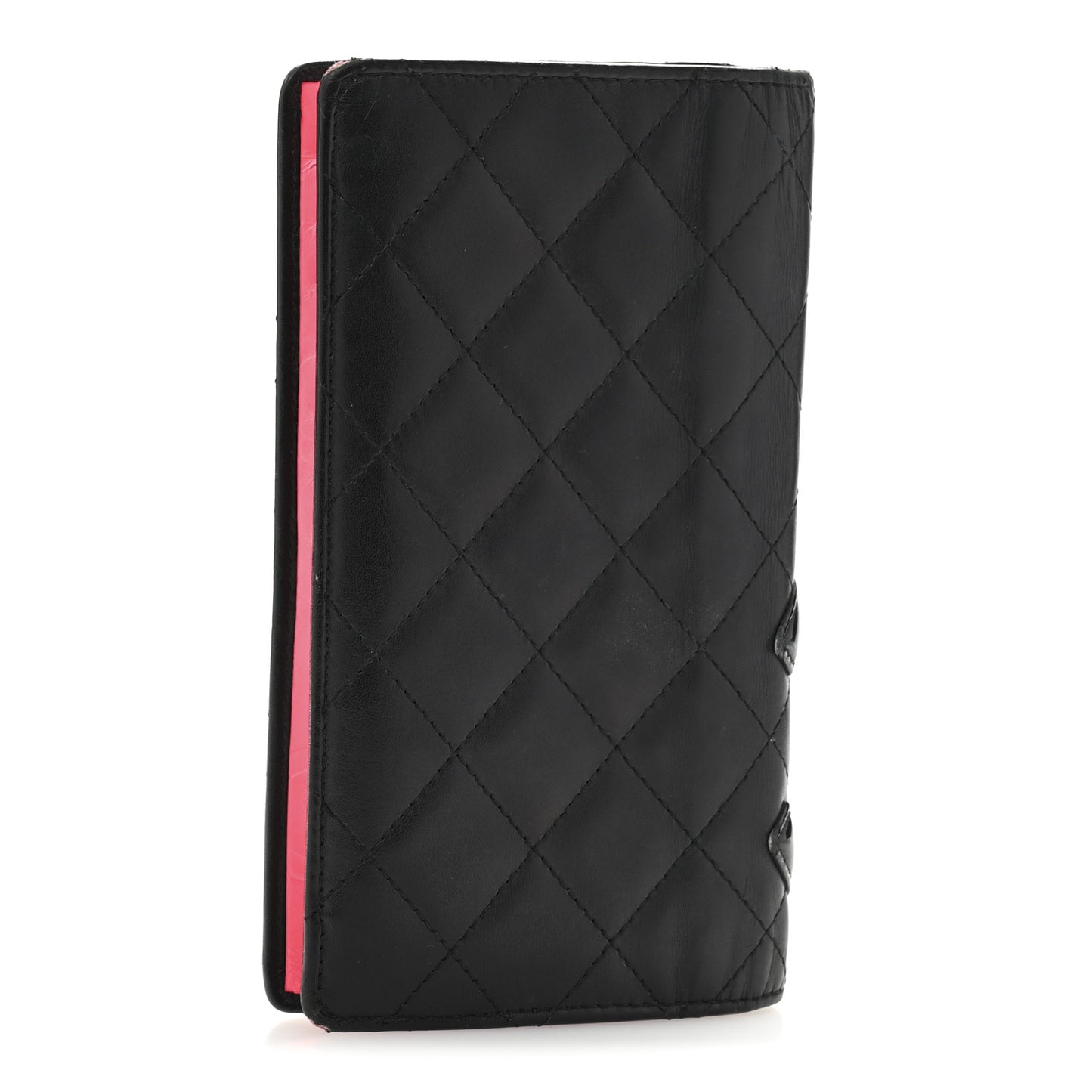 Calfskin Quilted Cambon Yen Wallet Black