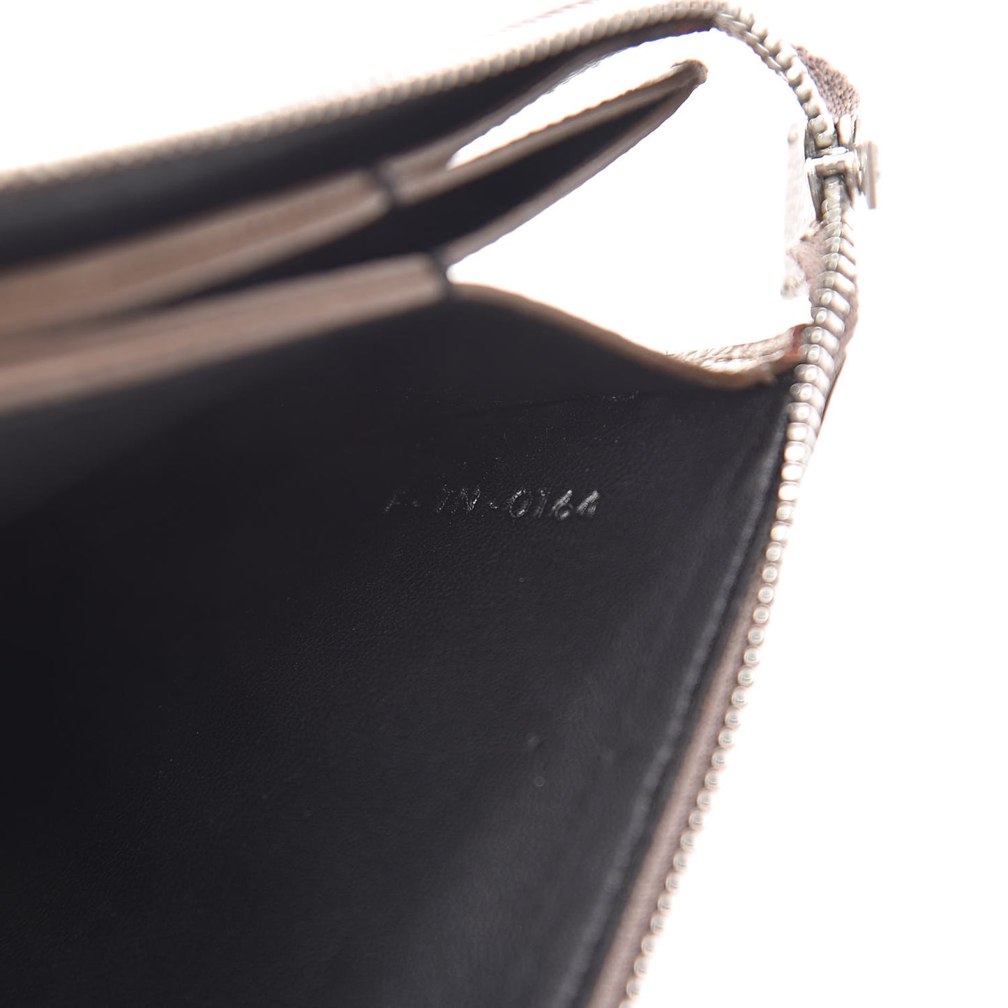 Shiny Grained Calfskin Solo Trio Cosmetic Pouch Taupe