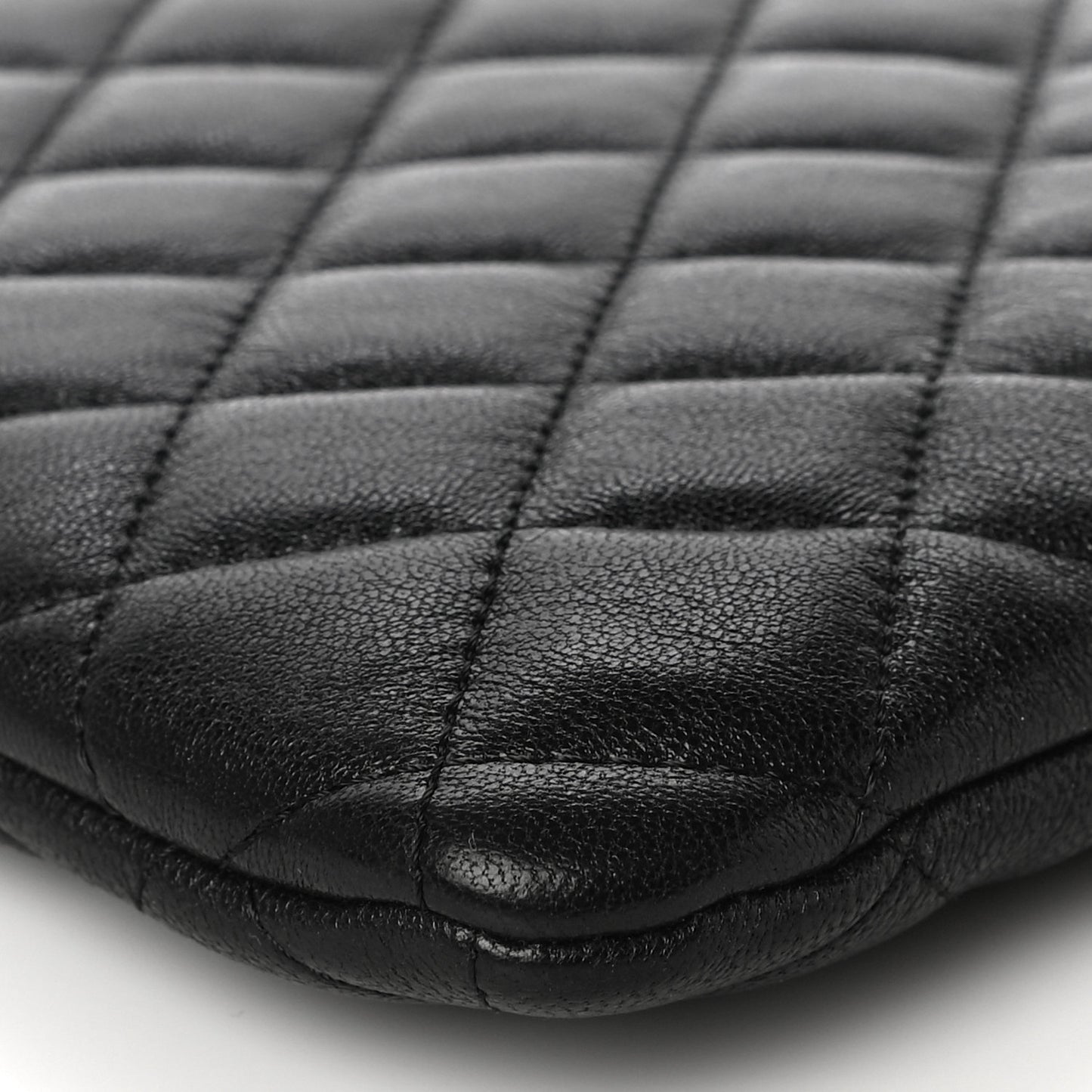 Sheepskin Quilted Medium Vintage Mademoiselle Cosmetic Case Black