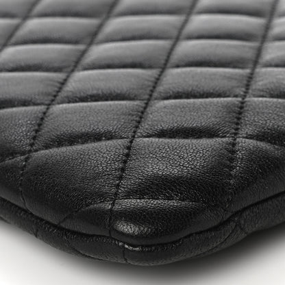 Chanel Sheepskin Quilted Medium Vintage Mademoiselle Cosmetic Case Black 10 of 14