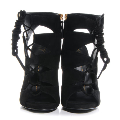 FASHIONPHILE GIUSEPPEZANOTTISuedeLaceUpPaneledSandals37.5Black 2 of 6