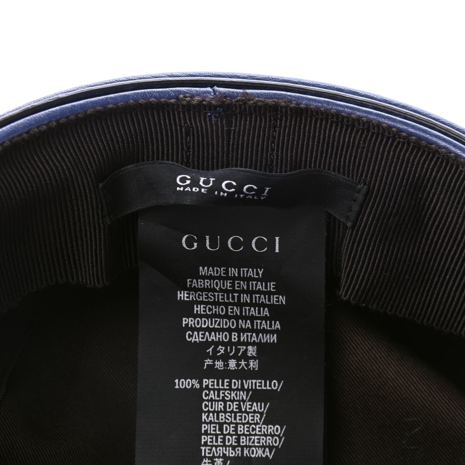 Gucci Calfskin Cellarius Hat L Washed Indigo 4 of 4