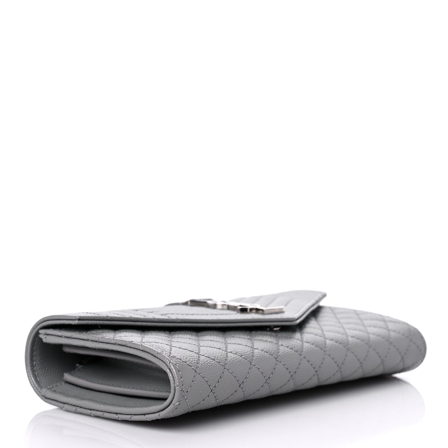 Grain De Poudre Mixed Matelasse Triquilt Large Monogram Wallet Stone