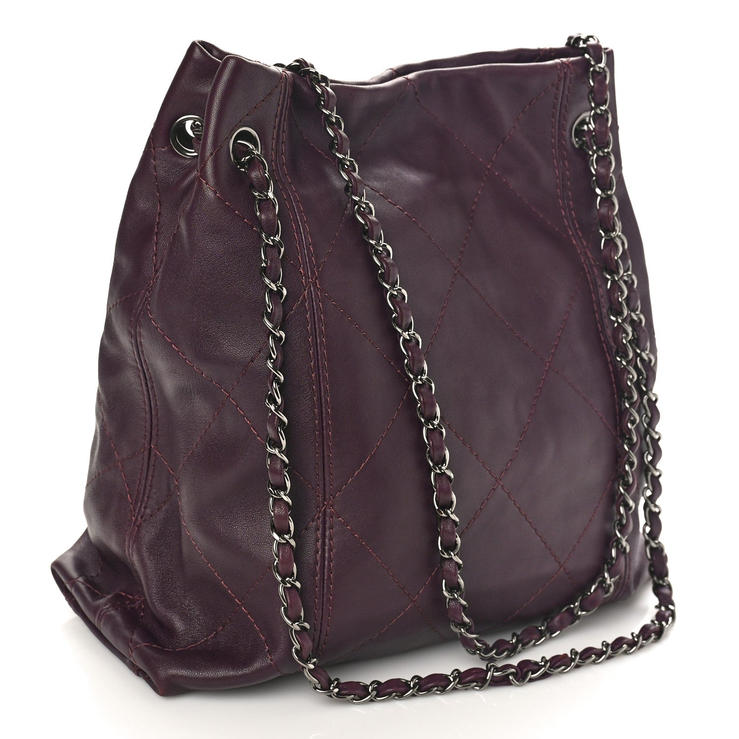 Chanel Lambskin Soft Touch Shoulder Bag Prune 3 of 5