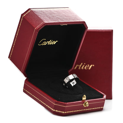 Cartier 18K White Gold 3 Diamond 5.5mm LOVE Ring 47 4 5 of 5
