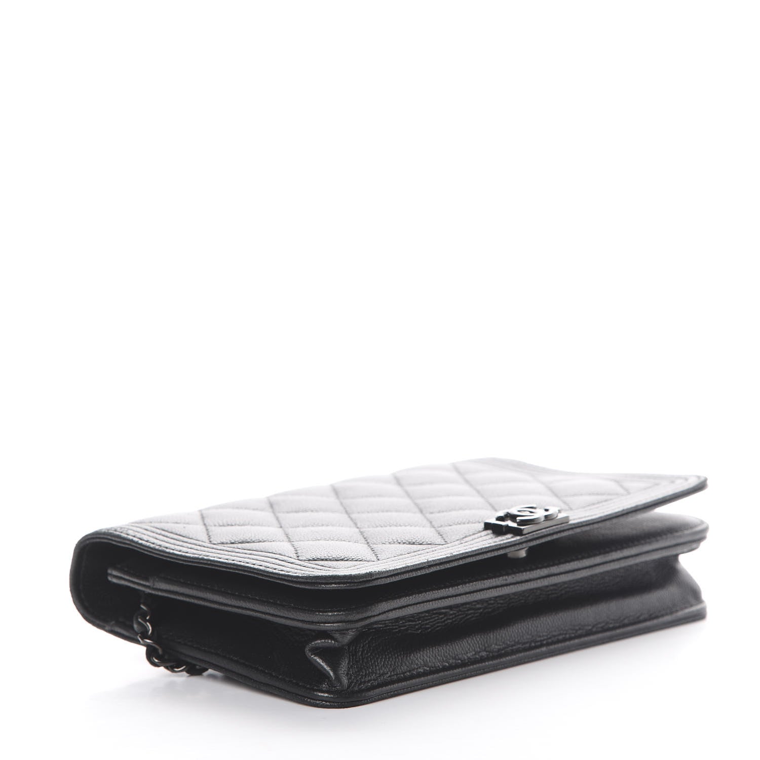 Chanel Caviar Quilted Boy Wallet On Chain WOC So Black 3 of 16