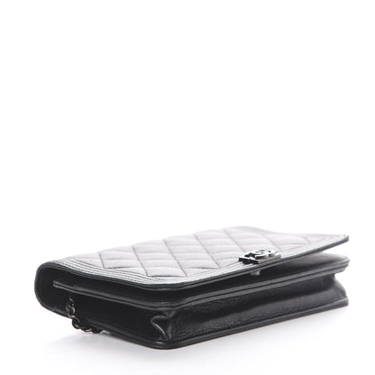 Chanel Caviar Quilted Boy Wallet On Chain WOC So Black 3 of 16