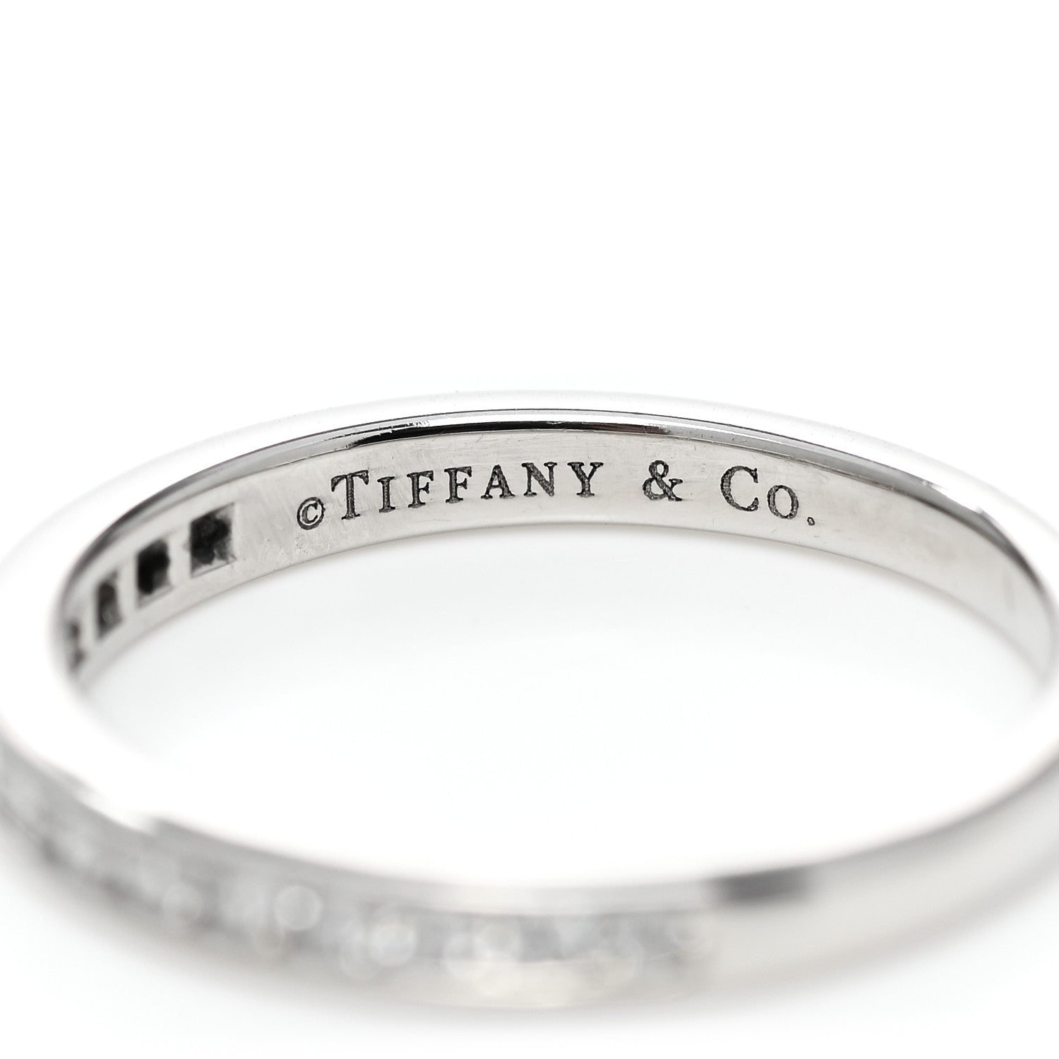 Tiffany Platinum Diamond .22ctw Half Circle Wedding Band Ring 52 6 4 of 5
